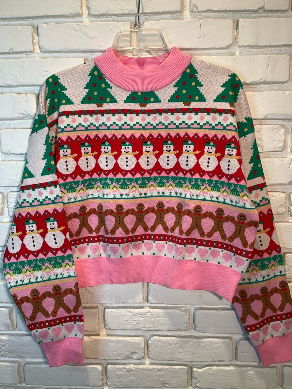 Ugly Christmas Party Crop length sweater junior M NWT